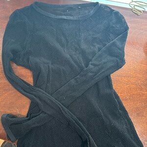 Black Fishnet Long Sleeve Top